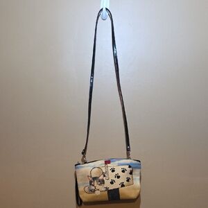 Cream and Black Sequined Cat In Mailbox Crossbody Bag